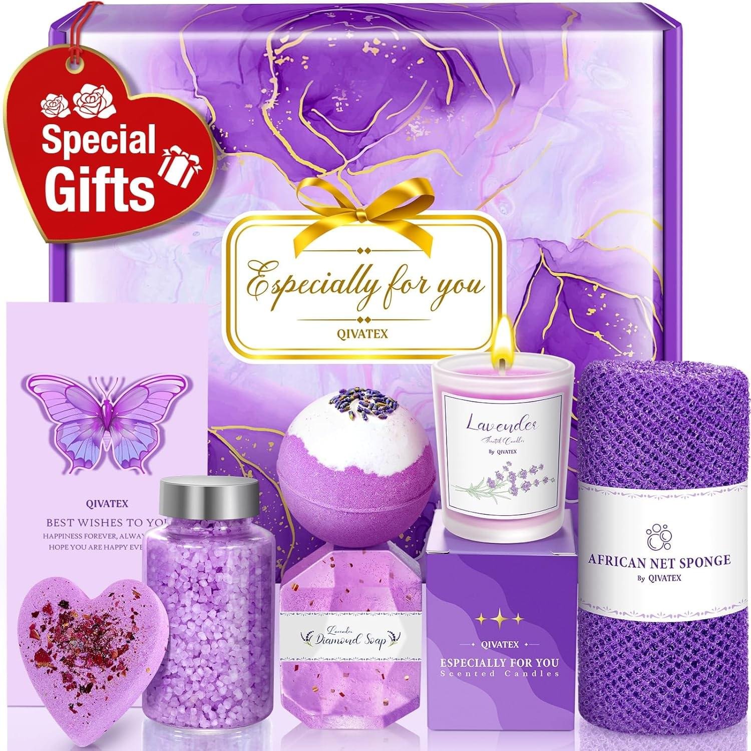 Qivatex Gifts for Women, Mom, Daughter, Wife, Girlfriend, Her- Perfect Christmas, White Elephant Gifts, Valentine's Day, Mothers Day, Birthday Gifts for Women - Lavender Bath... - Image 2