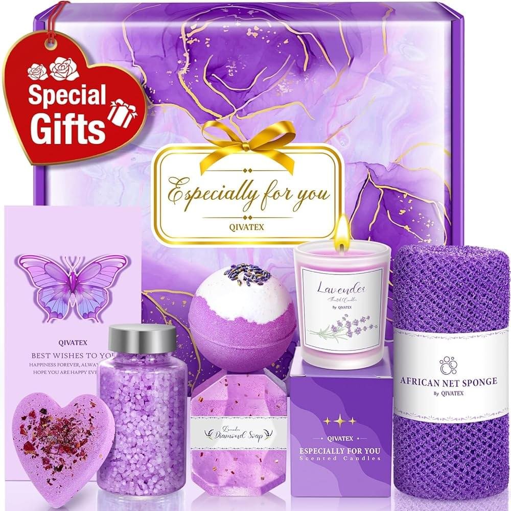 Qivatex Gifts for Women, Mom, Daughter, Wife, Girlfriend, Her- Perfect Christmas, White Elephant Gifts, Valentine's Day, Mothers Day, Birthday Gifts for Women - Lavender Bath...