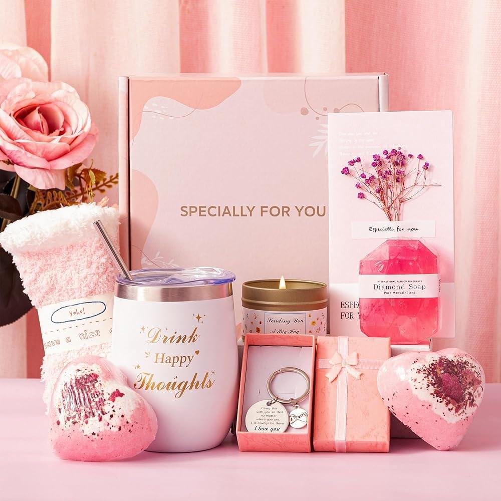 Birthday Gifts for Women,Unique Birthday Hampers Pamper Gift Box for Her,Self Care Package Relaxation Spa Bath Set for Her, Wellbeing Get Well Soon Christmas Gifts Ideas for...