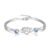 AOBOCO Infinity Bracelet Sterling Silver Love Heart Adjustable Bangle Bracelet with Birthstone Crystals, Friendship Wedding Anniversary Birthday Gifts for Her Women Wife…