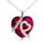 AOBOCO Sterling Silver I Love You Forever Heart Pendant Necklace with Birthstone Crystals, Birthday Wedding Anniversary Jewellery Gifts for Her Women Wife Mum Girlfriend