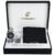 BELLOS Men’s Black Watch Gift Box – LED Lamp – Wallet – Pen, Black, 42, Bracelet, Black, 42, Bracelet, Black, 42, Bracelet