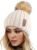 FURTALK Winter Hats for Women Double Layer Fleece Line Beanie Hat with Bobble Pom Pom Hats