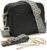 Lily England Cross Body Bag Women – Multiple Pockets – Adjustable Wide Strap and Chain – Black Handbag Crossbody – Over the Shoulder Bag