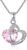 Sterling Silver Amethyst Purple Heart Crystal Pendant Necklace-Pink