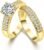 Uloveido Jewelry Promise Engagement Double Ring Set for Women Gold Color Pairs Wedding Band KR005(Size J L O Q S)